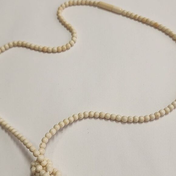 Art Deco Genuine Carved Lariat Necklace RARE TREASURE - Picture 3 of 6